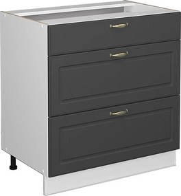 Szafka dolna do kuchni antracytowo-złoty 80x51.6x82 fame-line