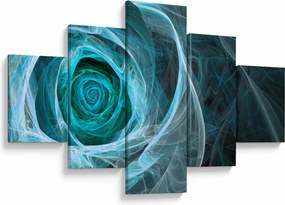 Obraz - Abstrakcyjny różowy niebieski z czarnym tłem (125x70 cm)