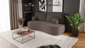 Masseno Sofa ROTONDO z funkcją spania i pojemnikiem na pościel, Rozkładana sofa - Brązowy, ANTHOLOGY 6