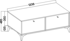 Szafka RTV stojąca TORINO 120,6 cm do Salonu pod Telewizor - Odcienie beżu