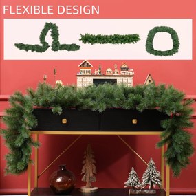 HOMCOM Girlanda świąteczna 1,8 m, dekoracja z 160 końcówkami, Zielona | Aosom PL