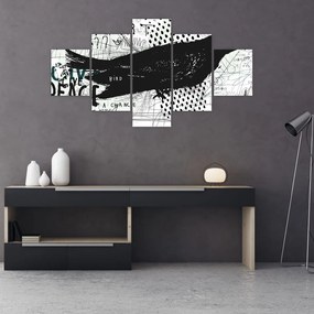 Obraz - Street art - ptak (125x70 cm)