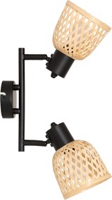 Lampy sufitowe LIO 2 klosze z plecionego bambusa, 2 x Ø 17 cm
