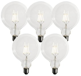 Zestaw 5 ściemnialnych żarówek LED E27 G125 5W 450 lm 3000K