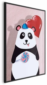 Plakat Panda z balonikiem 21x30 cm z ramą czarną bez marginesu ARTGEIST B