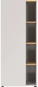 Kremowy regał w dekorze dębu 61x145x34 cm Adrano – Germania