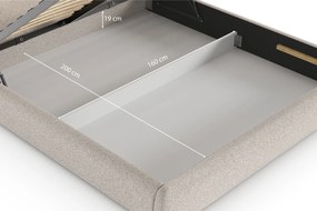 Łóżko Livv 160x200, tkanina LOOP 02, stelaż metalowy