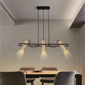 NETTLIFE Vintage 3 płomień lampa wisząca do jadalni złota lampa wisząca wzór przemysłowy GU10