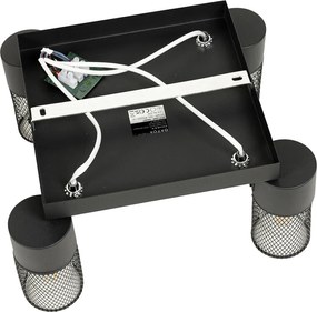 Industrialny reflektor sufitowy czarny 4-punktowy regulowany - Jim