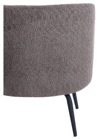 Ciemnobrązowy fotel z materiału bouclé Dieyda – Light &amp; Living