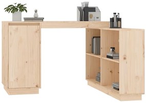 Drewniane Biurko Rogowe Z Regałem Sosna D8-E27