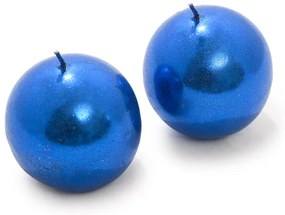 Zestaw 2 świec kul CANDLE BALL BLUE 4,5 cm niebieski