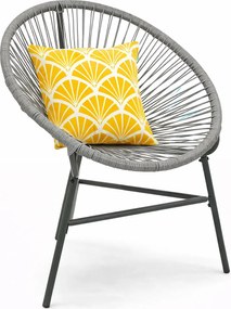 Szare ażurowe krzesło acapulco ogrodowe, balkonowe H2-N12