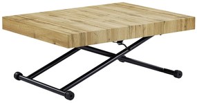 Stół rozkładany i podnoszony 2w1 – MDF i stal – Kolor naturalny i czarny - MORIALA