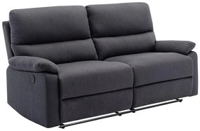 Kanapa 3-osobowa z elektryczną funkcją relax i antracytową tapicerką - LUNANO