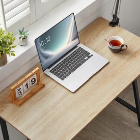 Zestaw do biura stół TAYLOR SONOMA 100x50 cm + krzesło biurowe AVOLA z ekoskory rozowy