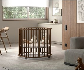 Brązowy kojec dla dzieci z litego drewna bukowego 90x90 cm Dino – Vipack