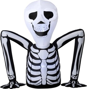 Outsunny Nadmuchiwany szkielet na Halloween wychodzący z ziemi, z lampkami LED, straszna dekoracja do wnętrz i na zewnątrz | Aosom PL
