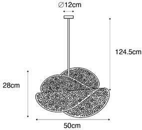 Orientalna lampa wisząca czarna ze złotem 28 cm - JapkeKolonialny Oswietlenie wewnetrzne