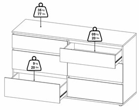 Biała niska komoda 153x84 cm Nova – Tvilum