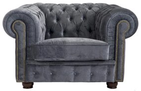 Szary fotel Max Winzer Norwin Velvet