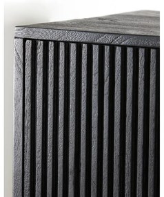 Czarna niska komoda z litego drewna mango 150x80 cm Abage – Light &amp; Living