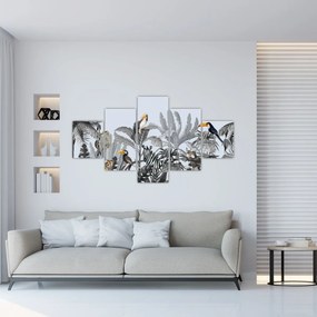 Obraz - Ilustrowana dżungla (125x70 cm)