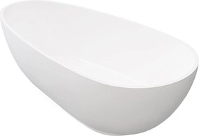 Wanna wolnostojąca , asymetryczna, z materiału solid surface – 269 l – 172 × 83 × 53 cm (dł. × szer. × wys.) – kolor biały - FENICE