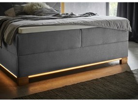 Szare łóżko boxspring ze schowkiem 180x200 cm Messina – Meise Möbel