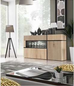 Komoda CROSS 150 LED hickory jackson/czarna