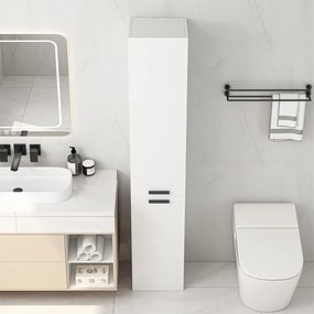 Szafka łazienkowa regał słupek 2 drzwi biała wysoka nowoczesna 174cm