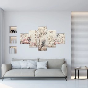 Obraz - Rysunek flamingów (125x70 cm)