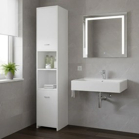 Wysoka szafka łazienkowa SILKE, 180×30×30cm, biała Casaria