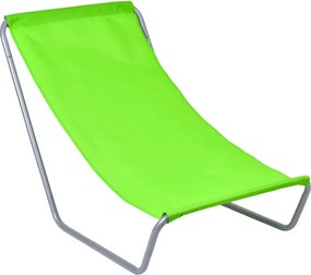 Zielony materiałowy składany leżak plażowy E4-M46