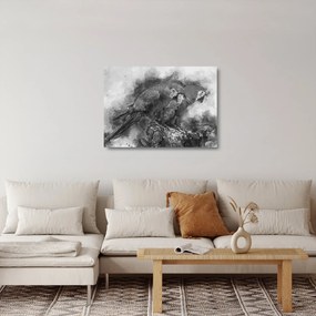 Obraz na szkle - Papugi akwarelowe (70x50 cm)