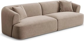 Jasnobrązowa aksamitna sofa 255 cm Campi – Cosmopolitan Design