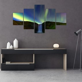 Obraz - Zorza polarna na Islandii (125x70 cm)