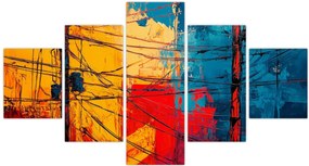 Obraz - Abstrakcyjne linie elektryczne (125x70 cm)