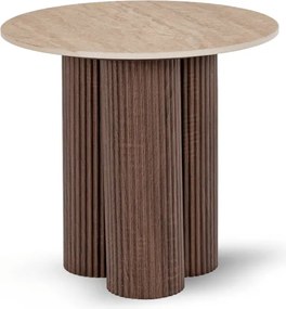 Stolik Kawowy ALMERIA 50 cm Trawertyn/Orzech Nowoczesny