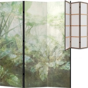 Parawan pokojowy 3-częściowy 135x172 Jednostronny dekoracyjny boho botaniczny Mgła Tropikalnego Ogrodu