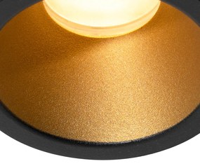 Zewnetrzna Set van 6 moderne inbouwspots zwart met goud GU10 35mm IP44 - Dept Nowoczesny Oswietlenie zewnetrzne