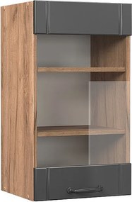 Szklana szafka kuchenna ciemnoszary 40x34.1x72 fame-line