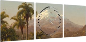Obraz - Frederic Edwin Church, Tamaca Palms, reprodukcje (z zegarem) (90x30 cm)