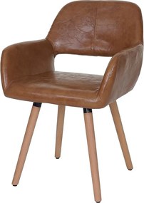 Krzesło do jadalni MCW-A50 II (zestaw 6 sztuk),  sztuczna skóra, imitacja zamszu, jasne nogi