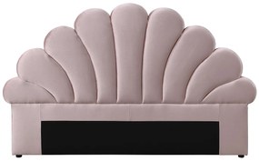 Zagłówek w kształcie muszli  - 160 cm - Welur - Róż - MOANA