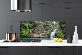Szkło do Kuchni na Ścianę Kaskada Spływająca po Skale
