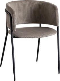 Zestaw 4 Krzeseł Tapicerowanych Nalon Czarny & Sztruksu Szary Kret & Sztruksu - Sklum