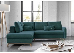 Turkusowy rozkładany narożnik Miuform Scandic Lagom L, lewostronny