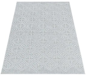 Dywan sznurkowy Bahama ornament kremowo-szary 80 cm x 250 cm