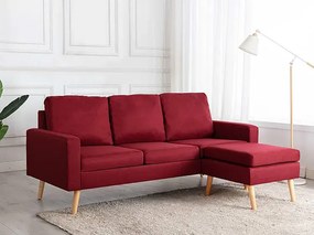 3-osobowa sofa z podnóżkiem czerwone wino - Muria 4Q